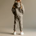thumbnail image 3 of Jalioing Kids Sweatsuit Set 2 Piece Full Zip Hoodies and Sweatpants Set Fall Winter Tracksuit with Pocket, 3 of 9