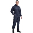 thumbnail image 4 of YONGHS Mens Dustproof Coveralls Long Sleeve Workwear Suit Mechanic Work Hooded Jumpsuit with Pockets Navy Blue 4XL/190, 4 of 6