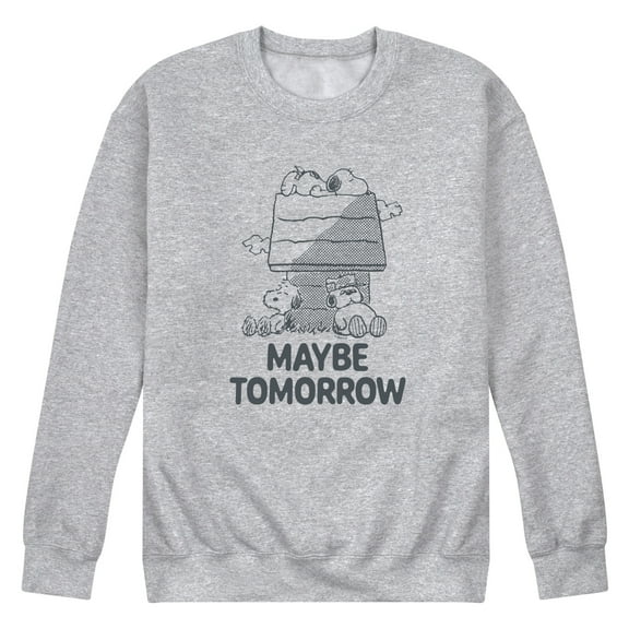 Peanuts - Maybe Tomorrow Snoopy - Men's Long Sleeve Crew Fleece Sweatshirt