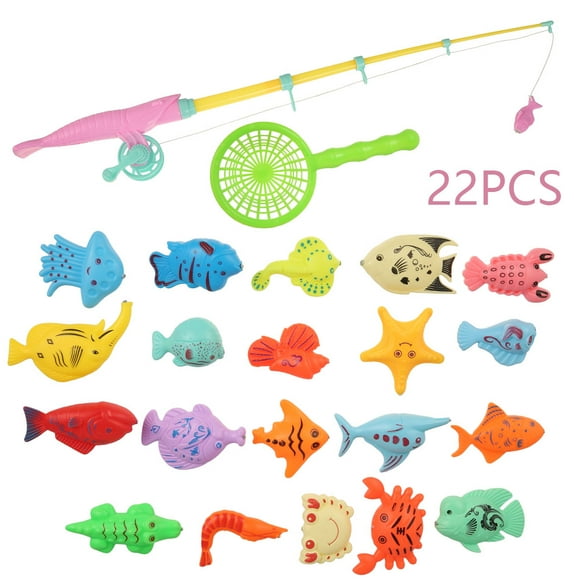 ODOMY 22X/Set Baby Kids Magnetic Fish Bath Shower Toy Game Rod Fishing Toddler Gifts