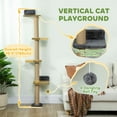 thumbnail image 4 of PawHut Meuble Mural pour Chat avec 4 Plateformes de Perchoir pour Intérieur, Gris Foncé, 4 of 10