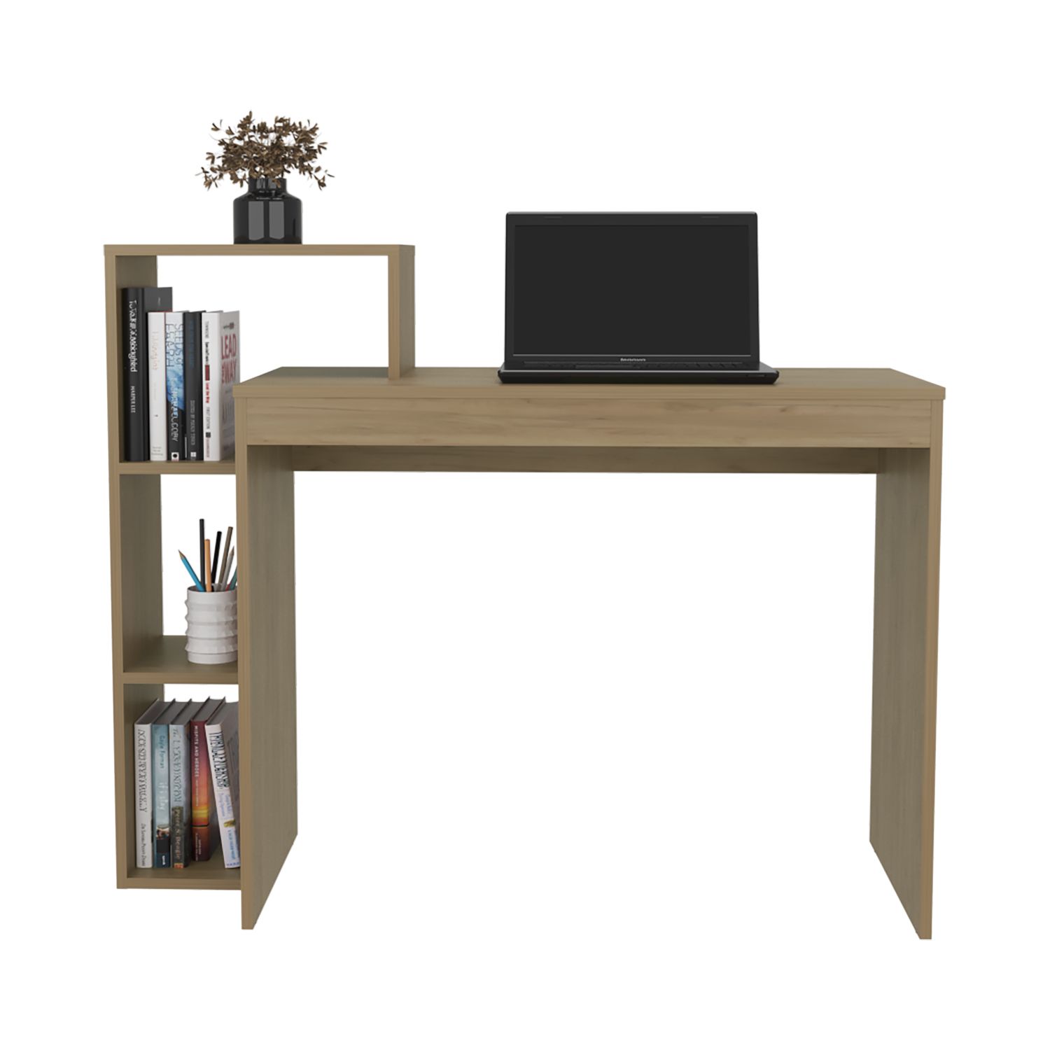 Computer Desk with Four Shelves, 43.3 in Wide Writing Desk for Home Office, Study, and Gaming, Freestanding Rectangular Workstation
