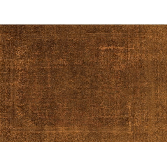 Ahgly Company Indoor Rectangle Abstract Orange Modern Area Rugs, 6' x 9'