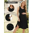thumbnail image 3 of Women's Summer Maternity Dress Sleeveless Ruffle Tank Dress with Pockets, 3 of 6