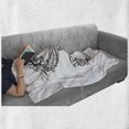 thumbnail image 6 of Japanese Dragon Soft Flannel Fleece Throw Blanket, Far Esoteric Monster Symbolic Thai Style, Cozy Plush for Indoor and Outdoor Use, 50" x 70", Black White, by Ambesonne, 6 of 6