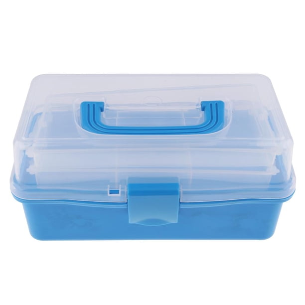 Caja De Herramientas De Utilidad Plástica Multiusos DIY Almacenamiento Azul m
