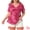 Burgundy, variant on DARING DIVA Women's Plus Size V Neck Short Sleeve Tie Dye Tunic Top 1X Blue