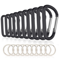 thumbnail image 2 of 40PCS 3Inch/8CM Aluminum Carabiner Clips,Premium Durable D-Ring Caribeaner with Keyring for Home RV Camping Fishing, 2 of 7