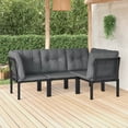 thumbnail image 1 of vidaXL 4 Piece Garden Lounge Set Black and Grey Poly Rattan, 1 of 5
