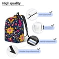 thumbnail image 3 of Disketp Cinco De Mayo Floral Mochila de Lona Estampada, Mochila Escolar de Viaje Ligera para Estudiantes y Portátil-Small, 3 of 5
