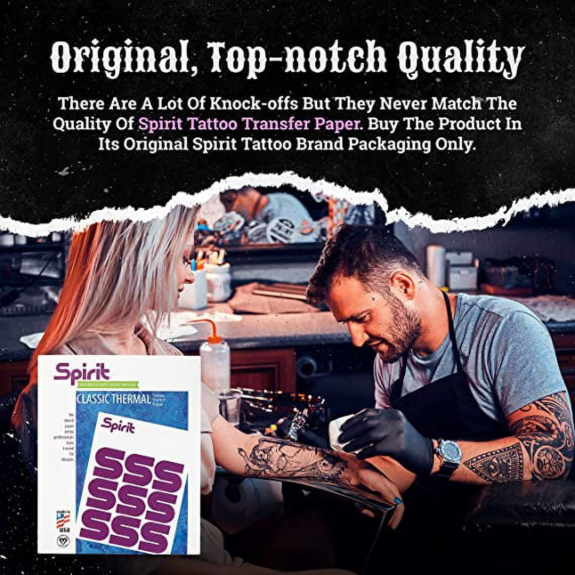 Spirit Stencil Paper for Tattooing High-Visibility Tattoo Transfer Paper, 25 Sheets
