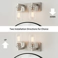 thumbnail image 3 of Kyrid 14 in. 2-Light Brushed Nickel Vanity Light with Clear Glass Shade, 3 of 8