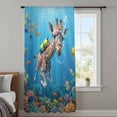 thumbnail image 3 of Funny Diving Giraffe Sheer Curtains 54 Inches Long, Ocean Coastal Coral Fish Marine Life Light Filering Curtains, Breathable Simi Curtain Privacy Drapes for Kitchen Bathroom Small Window Treatment, 3 of 9