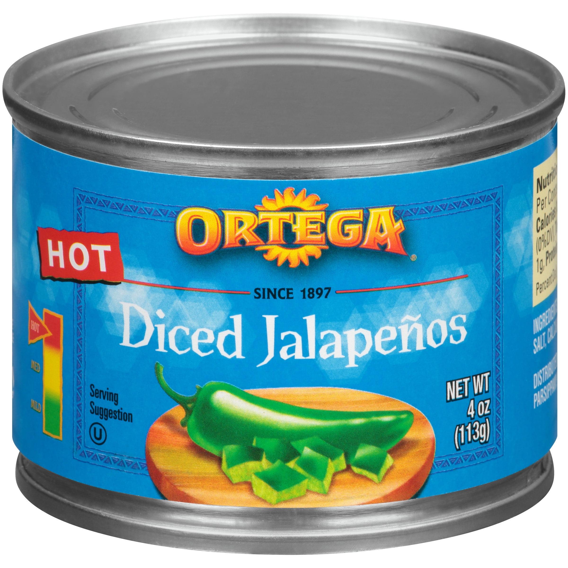 Ortega® Hot Diced Jalapeños 4 oz. Can