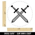 thumbnail image 2 of Crossed Swords Battle Icon Self-Inking Rubber Stamp Ink Stamper - Orange Ink - Mini 1/2 Inch, 2 of 7