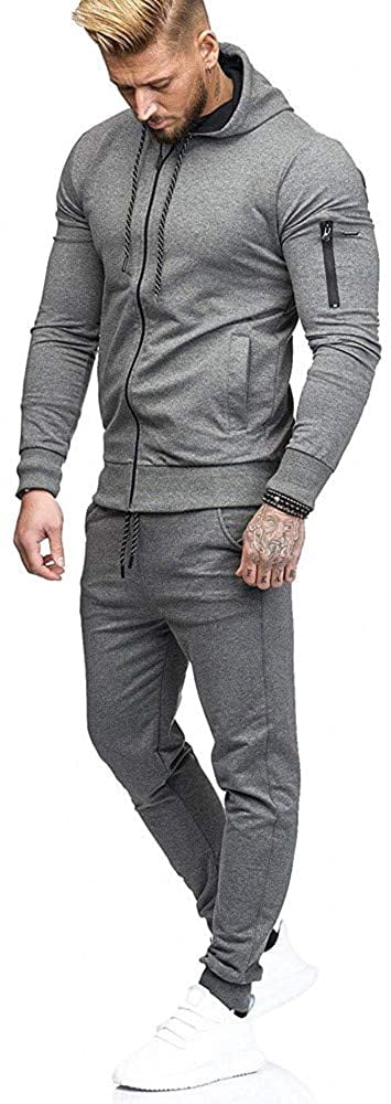 Men's Tracksuit 2 Piece Hooded Athletic 