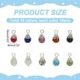thumbnail image 4 of 100pcs 8mm Rhinestone Bead Charms 10 Colors Crystal Pendants Polymer Clay Disco Ball Charms Round Clay Pave Charms for Jewelry Making Necklace Earring Christmas Decoration, 4 of 6