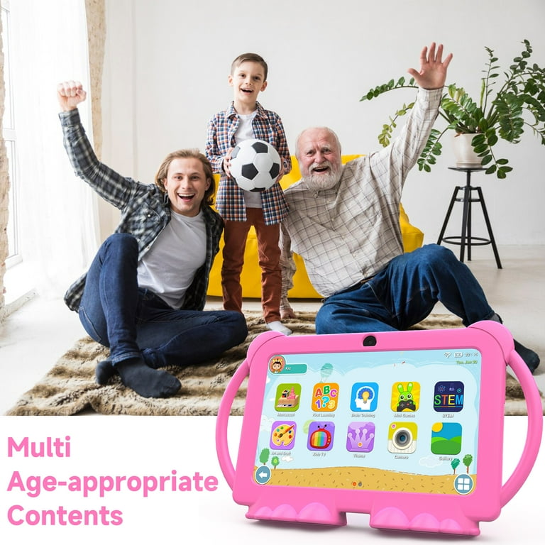 2024 Kids Tablet, Android 12 Tablet for Kids 7 inch, 4+32GB ROM(1TB Expand) Pink