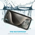 thumbnail image 4 of KOMI iPhone 15 Pro Max Case, IP68 Waterproof Dustproof Case with Built-in Screen Protector, Full Body Heavy Duty Shockproof Rugged Phone Cover for iPhone 15 Pro Max - 6.7", Black/Clear, 4 of 5