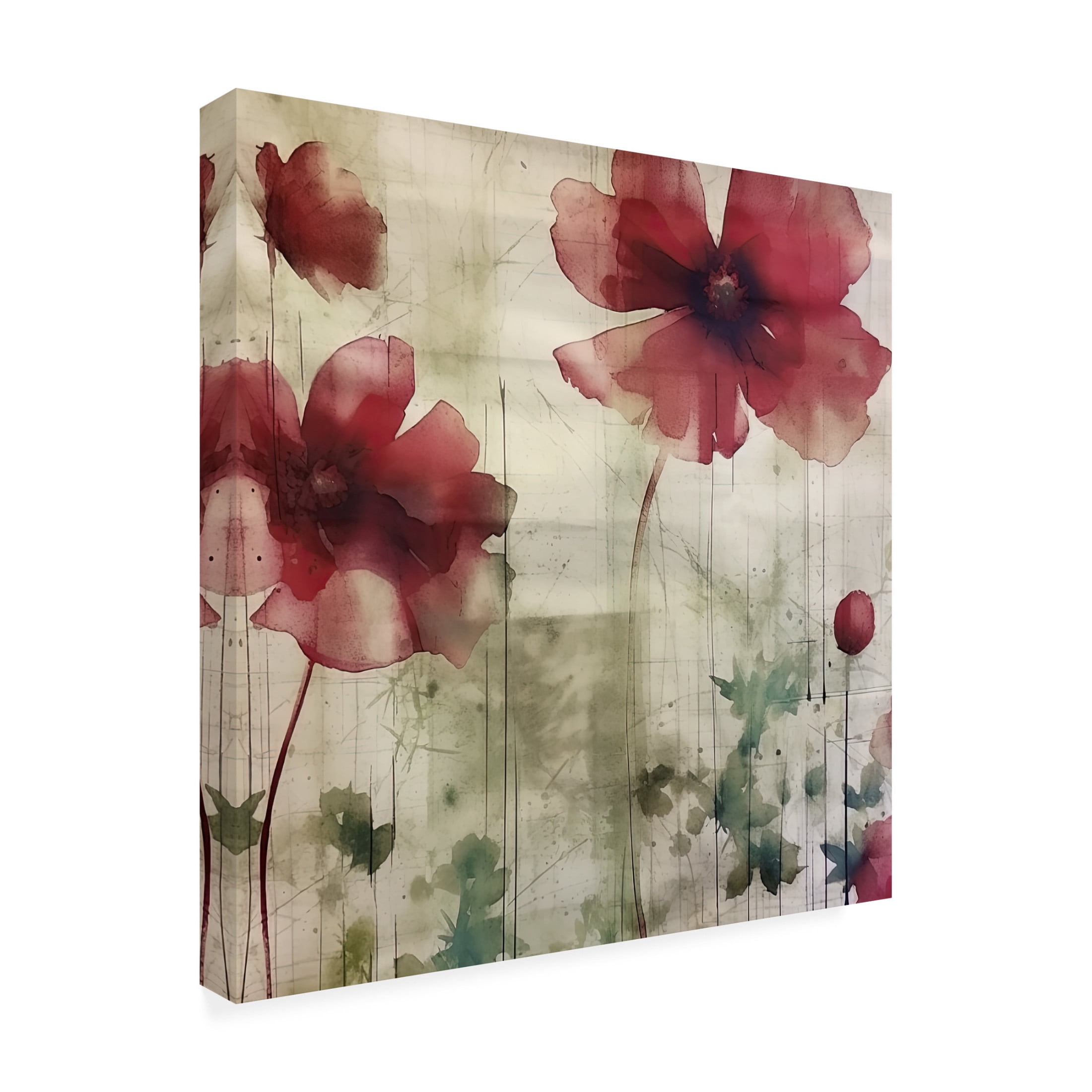 Canvas Wall Art - Sasha 'Cherry Pie IV' Wall Art for Living Room, Bedroom, or Office Décor by Trademark Fine Art - 14 x 14 Inches