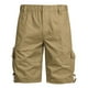 thumbnail image 2 of pstuiky Abreviatura para hombres, Pantalones cortos de trabajo de verano para hombre, de color liso, con múltiples bolsillos y cintura elástica con botones. Pantalones cortos de baloncesto, 2 of 4