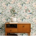 thumbnail image 2 of S4Sassy Peel And Stick Wall Covering, Spring Bird & Flower Removable Wallwrap- Green Instant Wall Makeover Mural For Bathroom, Laundry, Closet Interior- Self-Adhesive Wallpaper Vinyl -25"X240", 2 of 9