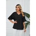 thumbnail image 2 of Anbech Women's Bell Sleeve Tops Chiffon Casual Blouse Tunic Shirts Trendy Design 2025 Summer Tshirt, 2 of 7