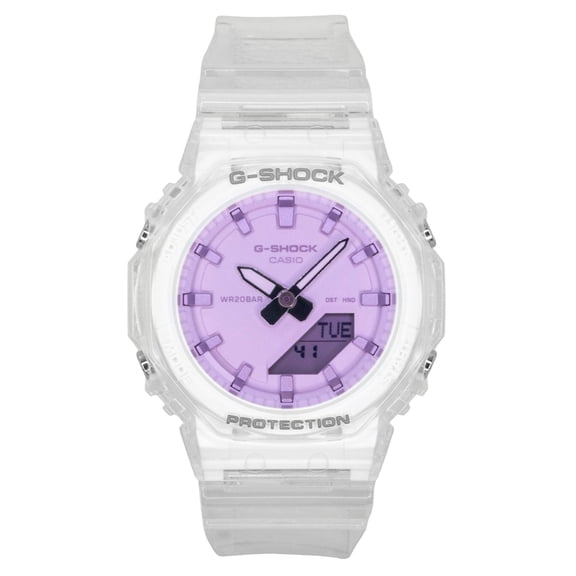 Casio G-Shock Analog Digital Transparent Resin Strap Pink Dial Quartz GMA-P2100SR-7A 200M Women's Watch
