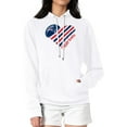 thumbnail image 4 of Women's G-III 4Her by Carl Banks  White New England Patriots Heart Graphic Fleece Pullover Hoodie, 4 of 5