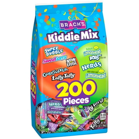 Brach's Kiddie Mix Super Bubble, SweeTARTS, Now & Later, Gobstopper, Laffy Taffy, Lemonhead & Nerds Candy Variety Pack, 200 (Best Laffy Taffy Jokes)