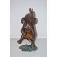 thumbnail image 3 of Nifao Circus Elephant Dance and Play the Accordion Bronze Statue – Home Decor Sculpture, 13"L x 11"W x 22"H, 3 of 12