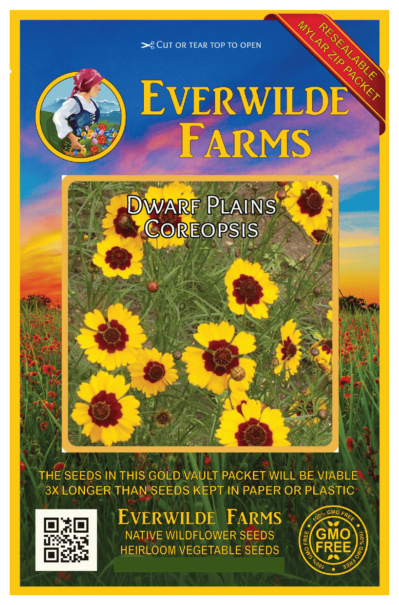 Everwilde Farms 2000 Dwarf Plains Coreopsis Native Wildflower Seeds