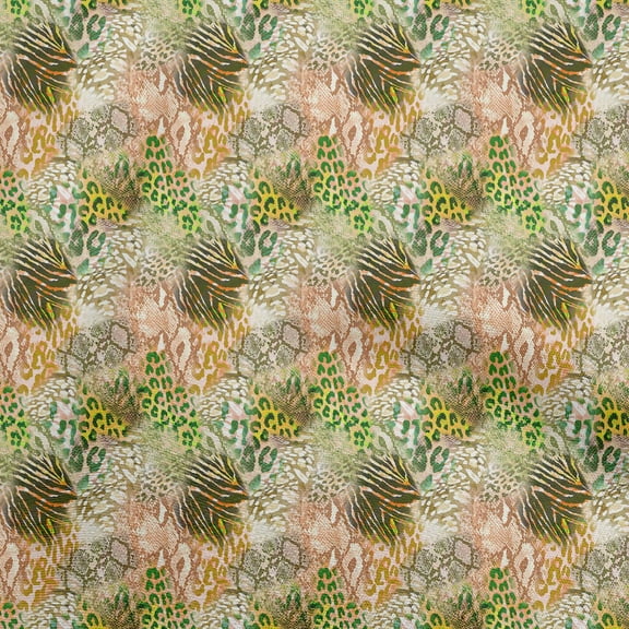 oneOone Polyester Spandex Multicolor Fabric Animal Skin Dress Material Fabric Print Fabric By The Yard 56 Inch Wide