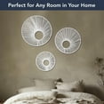 thumbnail image 6 of American Art Decor Round Paper Rope Wall Decor Set of 3, White - Boho Wall Art, Farmhouse Basket Style, 6 of 7