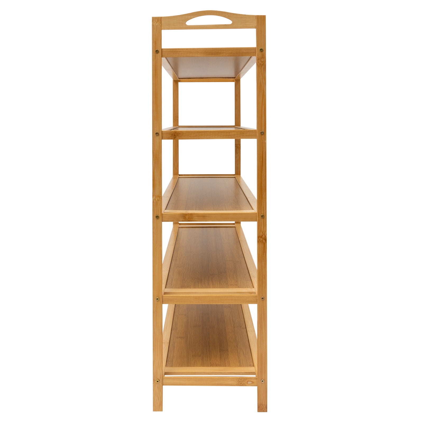 TOOL1SHOoo 5-Tier Freestanding Shoe Rack, Holds up to 15 Pairs of Shoes, Brown