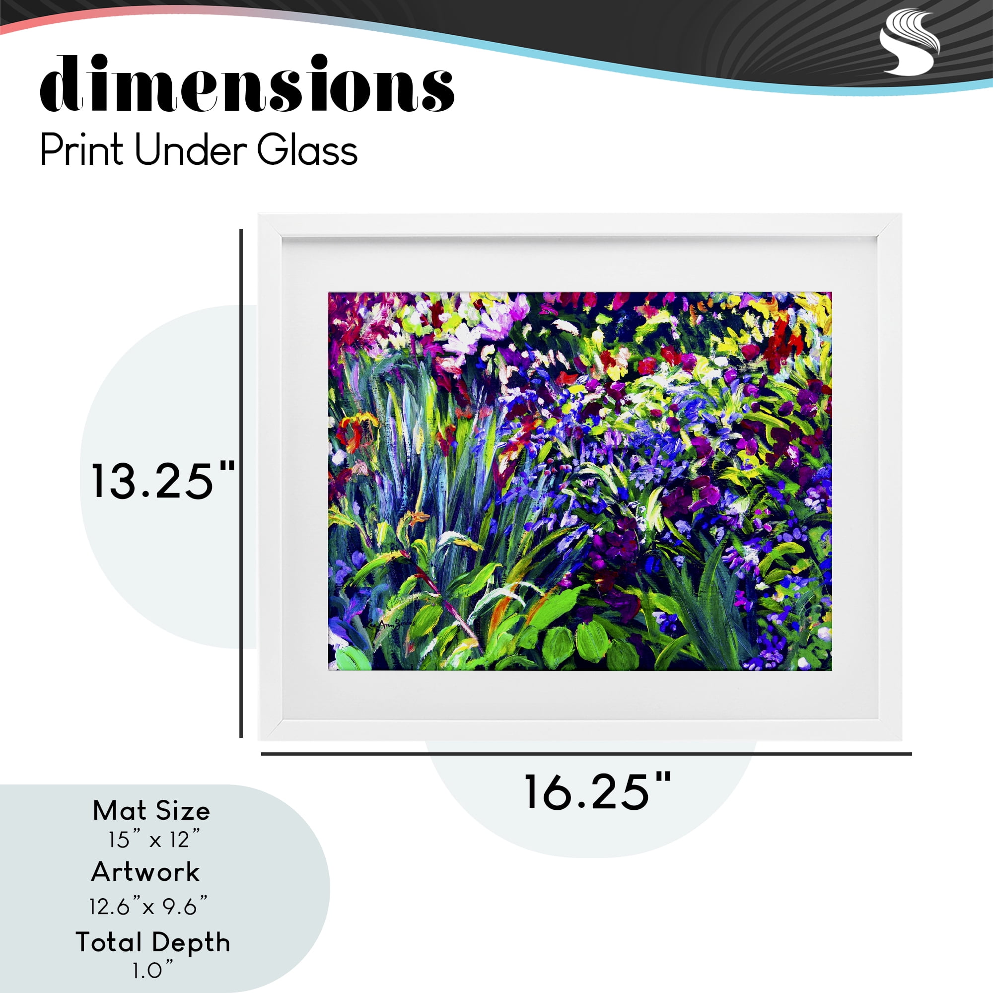 Stupell Industries Vibrant Confetti Garden White Framed Print Under Glass, design by Lee Ann Zirbes