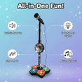 thumbnail image 6 of Kid Star Microphone with Stand, Karaoke Microphone Toy for Kids, Adjustable Height, Light-Up 5-Star Base, MP3/Mobile Compatible Musical Toy for Toddlers & Kids Ages 3+ (Black), 6 of 11