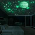 thumbnail image 3 of Estrellas que brillan en la oscuridad para techo, pegatinas de pared con estrellas y luna que brillan en la oscuridad, perfectas para niños, guardería, dormitorio, sala de estar (azul cielo), 3 of 5