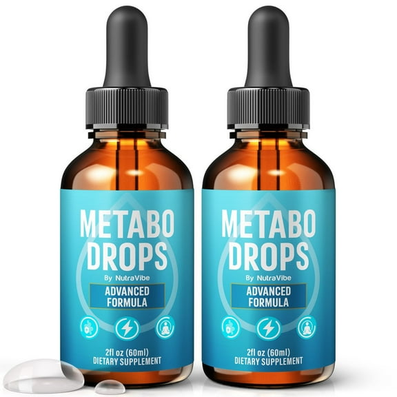 (2 Pack) Metabo Drops – Natural Daily Liquid Formula Designed to Align with Fitness Goals, Support an Active Lifestyle & Body Balance | Easy 1-Drop Formula (60 Servings)