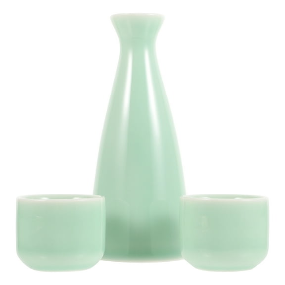 KONTONTY Japanese-Style Ceramic Sake Set Light Green Multi-Functional 1Set