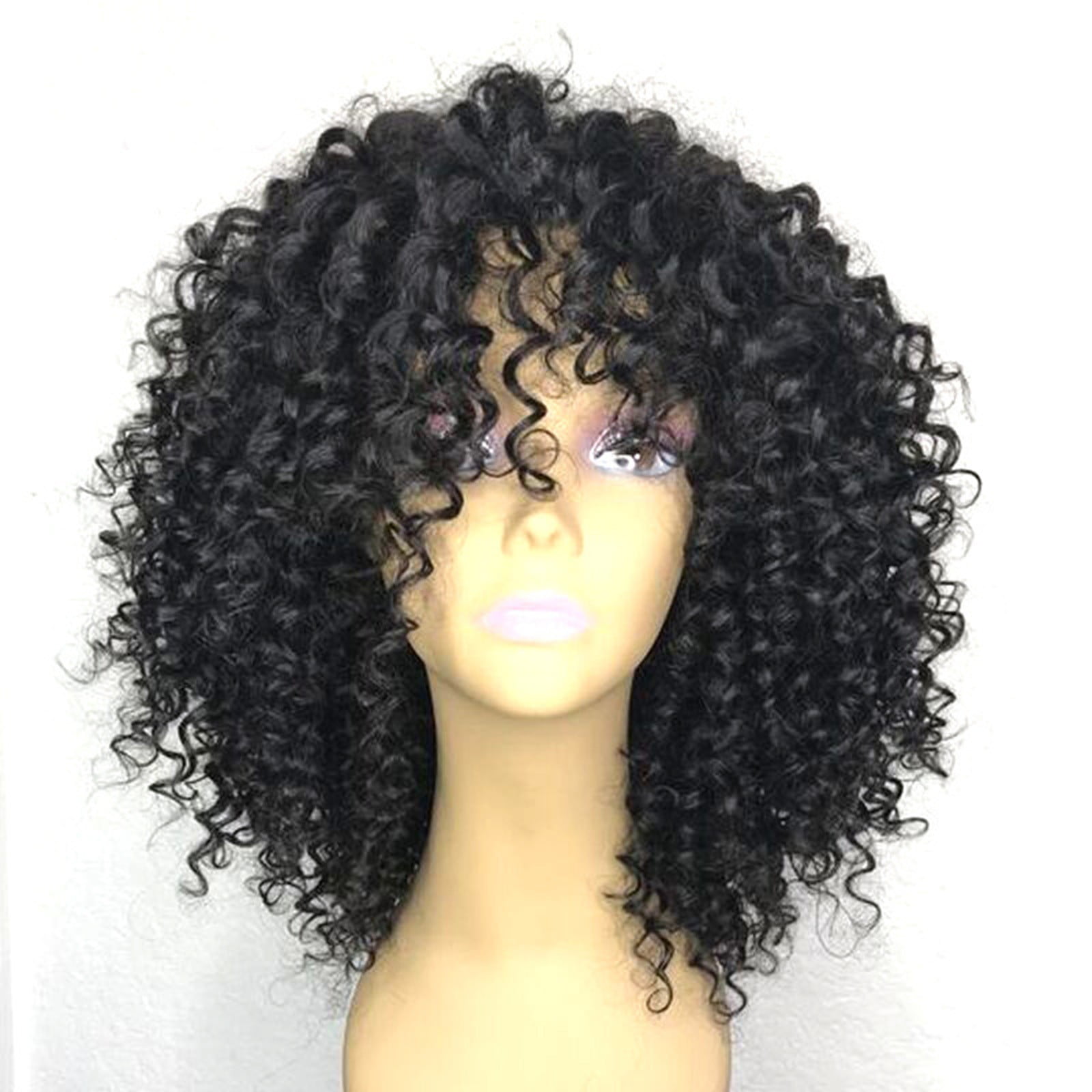 WEIWEIGG Black Bob Wigs for Women, Medium Long Wavy Lace Wigs, Heat Resistant Wig, Easy Clean for Daily Party