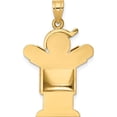 thumbnail image 5 of 14K Yellow Gold Puffed Boy With Hat On Right Engravable Charm (30 X 19) Made In United States xk229, 5 of 6