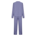 thumbnail image 4 of RYRJJ Macthing Lounge Sets for Women 2 Piece Outfits Sweatsuits Long Sleeve Crewneck Sweatshirt and Wide Leg Sweatpants Tracksuit(Purple,S), 4 of 4