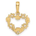 thumbnail image 2 of Auriga Fine Jewelry 10K Yellow Gold Floral Border Heart Pendant (L- 19 mm, W-15 mm) for Women, 2 of 6
