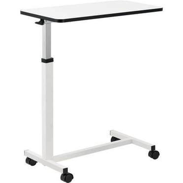 Global Industrial 436910WH Overbed Table with H-Base White Laminate Tabletop