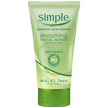 2 Pack Simple Sensitive Skin Smoothing Facial Scrub, Gently Exfoliates 5 Oz (Best Way To Exfoliate Sensitive Skin)
