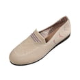 thumbnail image 2 of Miluxas Women’s Breathable Knit Slip On Flat Loafers Lightweight Comfort Non-Slip Soft Sole Casual Walking Penny Boat Shoes Beige 5.5(36), 2 of 8