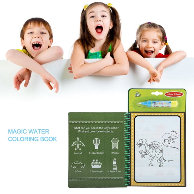 Libro de pintura al agua, dibujo portátil para colorear con agua, libro para colorear para niños, libro de dibujo con agua, rendimiento de alta gama