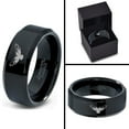 thumbnail image 4 of Tungsten Falcon Eagle Bird Band Ring 8mm Men Women Comfort Fit Black Beveled Edge Polished, 4 of 4