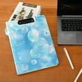 thumbnail image 6 of Transparent Bubbles Foldable Binder Folder Clipboard with Pen Slot Double Clips A4 Size File Storage, 6 of 8